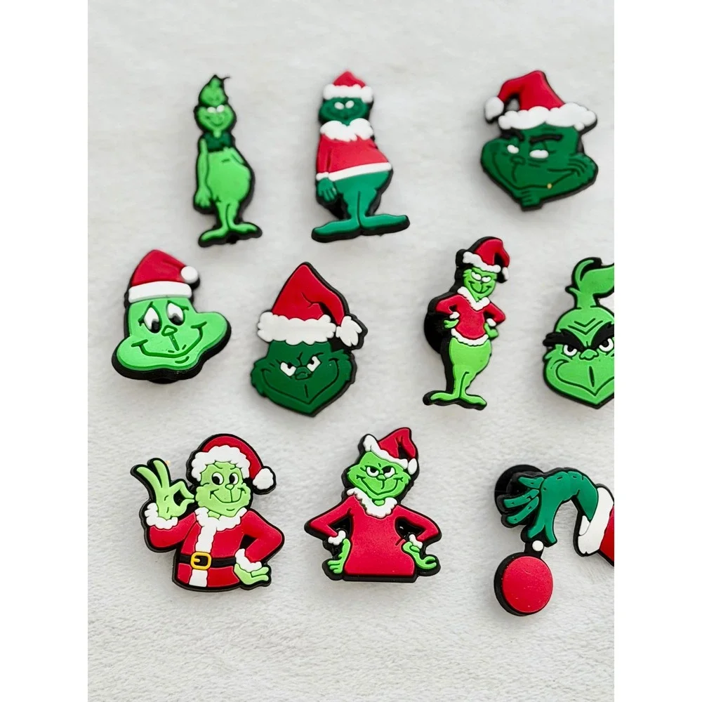 13pc The Grinch Christmas Shoe Charms Holiday Character Croc Gift Jibbitz